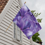 Purple Lily Flower Print House Flag