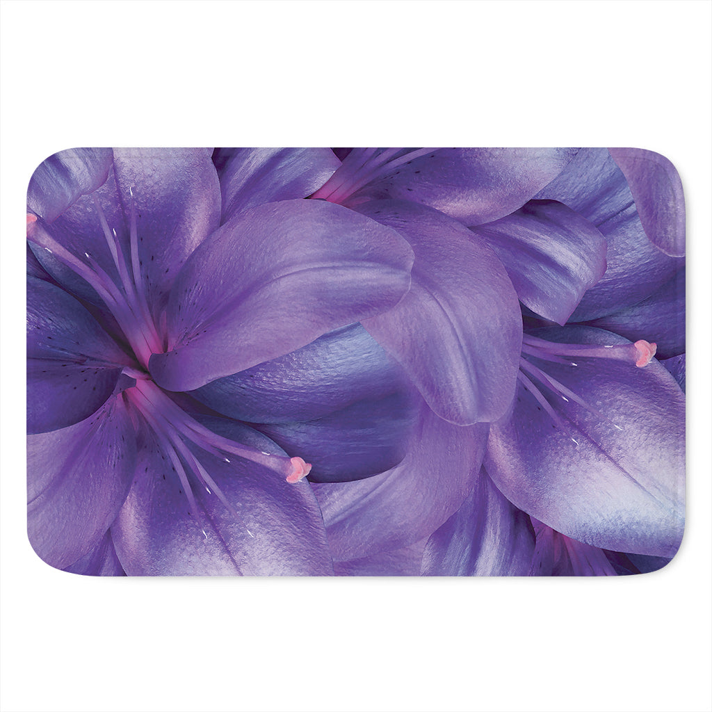 Purple Lily Flower Print Indoor Door Mat