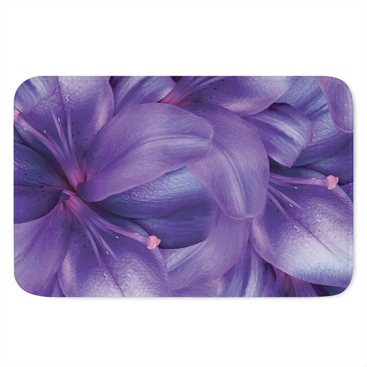 Purple Lily Flower Print Indoor Door Mat