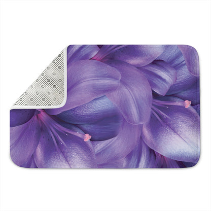 Purple Lily Flower Print Indoor Door Mat