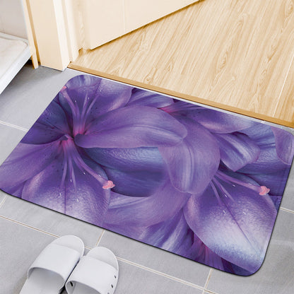Purple Lily Flower Print Indoor Door Mat
