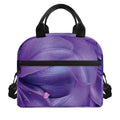 Purple Lily Flower Print Insulated Lunch Bag