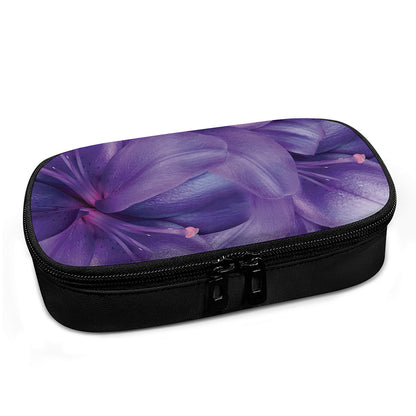 Purple Lily Flower Print Insulin Cooler Travel Case