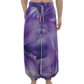 Purple Lily Flower Print Lantern Pants
