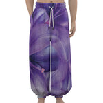 Purple Lily Flower Print Lantern Pants