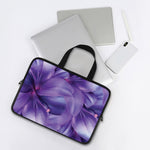 Purple Lily Flower Print Laptop Sleeve With Handle