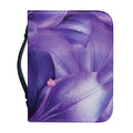 Purple Lily Flower Print Leather Bible Cover