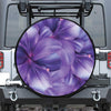 Purple Lily Flower Print Leather Spare Tire Cover