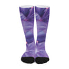 Purple Lily Flower Print Long Socks