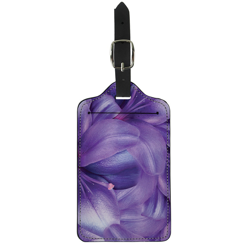 Purple Lily Flower Print Luggage Tag