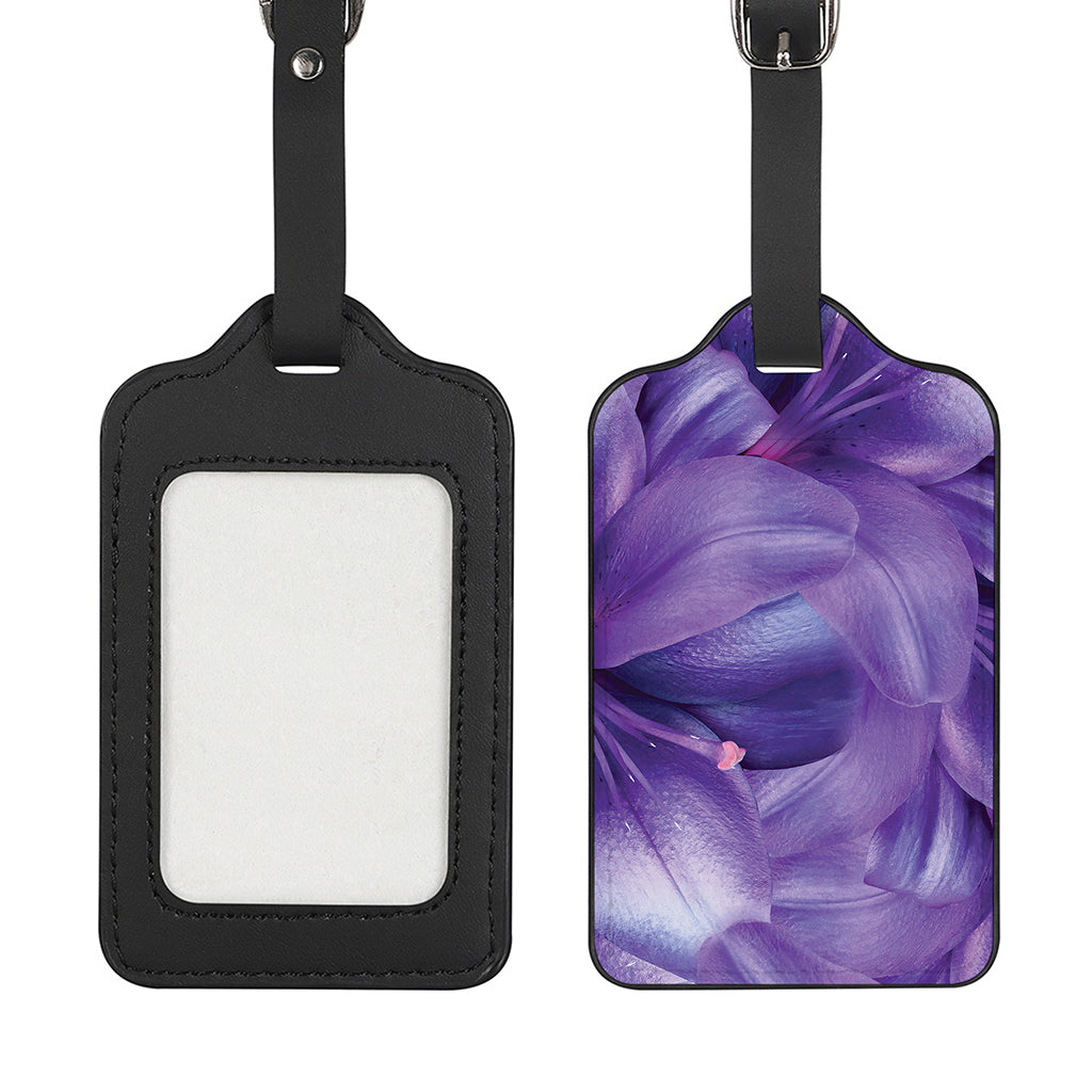Purple Lily Flower Print Luggage Tag