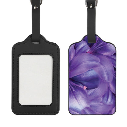 Purple Lily Flower Print Luggage Tag