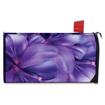 Purple Lily Flower Print Mailbox Cover