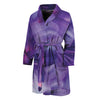 Purple Lily Flower Print Men's Bathrobe