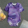 Purple Lily Flower Print Men's Bodysuit