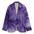 Purple Lily Flower Print Men's Cotton Blazer