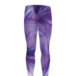 Purple Lily Flower Print Men's leggings