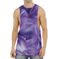 Purple Lily Flower Print Men's Muscle Tank Top