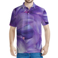 Purple Lily Flower Print Men's Polo Shirt