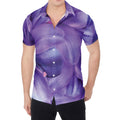 Purple Lily Flower Print Men's Shirt