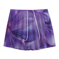 Purple Lily Flower Print Mesh Shorts