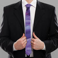 Purple Lily Flower Print Necktie