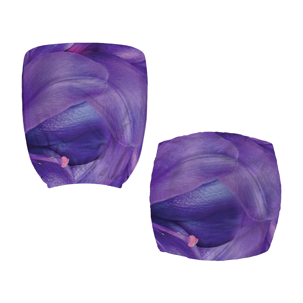 Purple Lily Flower Print Office Chair Cover