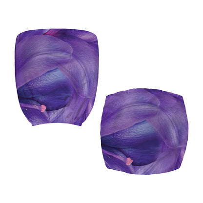 Purple Lily Flower Print Office Chair Cover