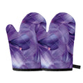 Purple Lily Flower Print Oven Mitts
