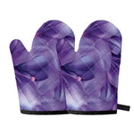 Purple Lily Flower Print Oven Mitts