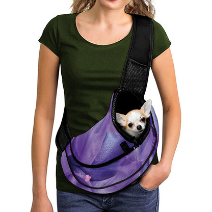 Purple Lily Flower Print Pet Sling Carrier