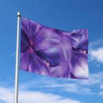 Purple Lily Flower Print Polyester Flag