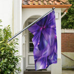 Purple Lily Flower Print Polyester Flag
