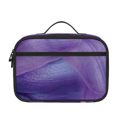 Purple Lily Flower Print Portable Lunch Bag