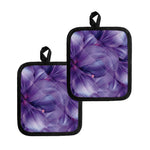 Purple Lily Flower Print Pot Holders
