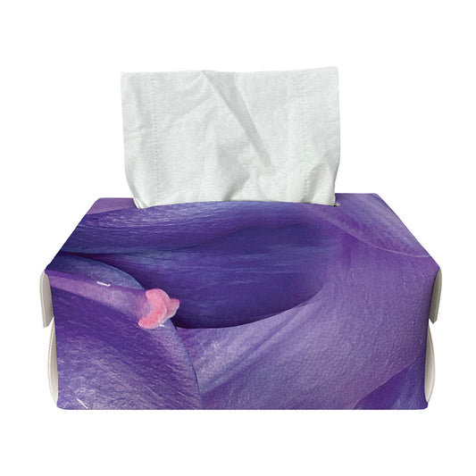 Purple Lily Flower Print Rectangle Tissue Box Cover