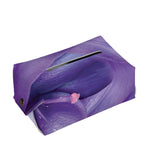 Purple Lily Flower Print Rectangle Tissue Box Cover
