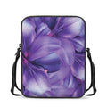 Purple Lily Flower Print Rectangular Crossbody Bag