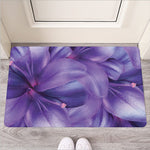 Purple Lily Flower Print Rubber Doormat