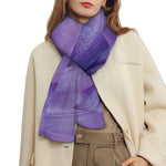 Purple Lily Flower Print Scarf
