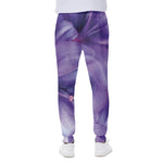 Purple Lily Flower Print Scuba Joggers