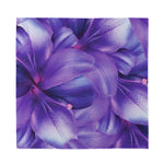 Purple Lily Flower Print Silk Bandana