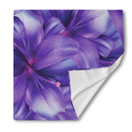 Purple Lily Flower Print Silk Bandana
