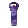 Purple Lily Flower Print Single Neoprene Wine Tote