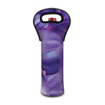 Purple Lily Flower Print Single Neoprene Wine Tote