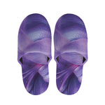 Purple Lily Flower Print Slippers