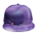 Purple Lily Flower Print Snapback Cap