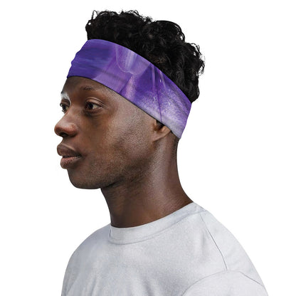 Purple Lily Flower Print Sports Headband