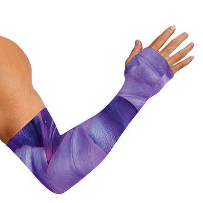 Purple Lily Flower Print Sun Protection Arm Sleeves