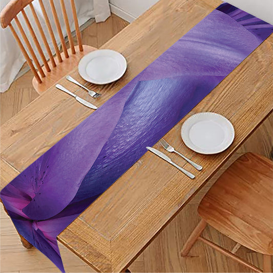 Purple Lily Flower Print Table Runner